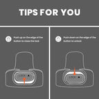 BOTTLE BOTTLE Insulated Water Bottle 24 oz with Handle and Flip Tops Lids Stainless Steel Water Bottle Push Button Lid Leak proof Portable for Running Travel Sports Hiking black