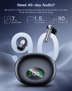 Wireless Earbuds, Ai Translation Earbuds Real Time, Audifonos traductores inglés español, Bluetooth Headphones, 90H Standby Time, Translator with 7 Modes for Travel & Business Learning