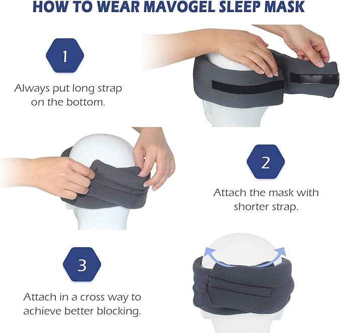 Mavogel Sleep Mask, Modal Material Eye Mask for Sleeping, Ultra Soft Skin Friendly Full Eye Covers for Women Men, Light Blocking Sleeping Mask for Travel Yoga Nap, Fully Adjustable Strap, Dark Grey