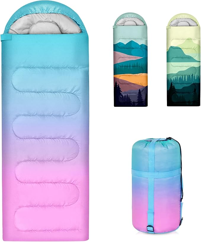 Sleeping Bags for Adults, 3 Seasons Warm Cold Weather Lightweight Waterproof Backpacking Camping Sleeping Bag for Camping Hiking Traveling Outdoor, Camping Gear Equipment