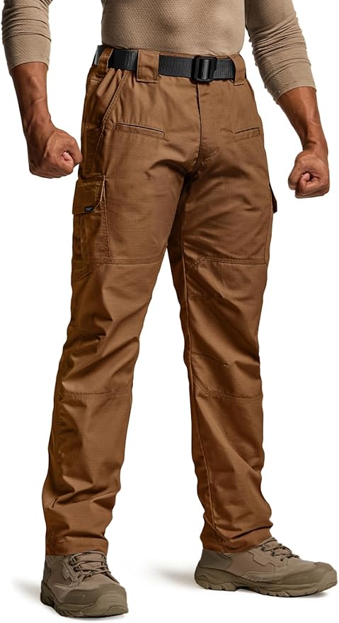 CQR Men's Tactical Pants, Water Resistant Ripstop Cargo Pants, Lightweight EDC Work Hiking Pants, Outdoor Apparel