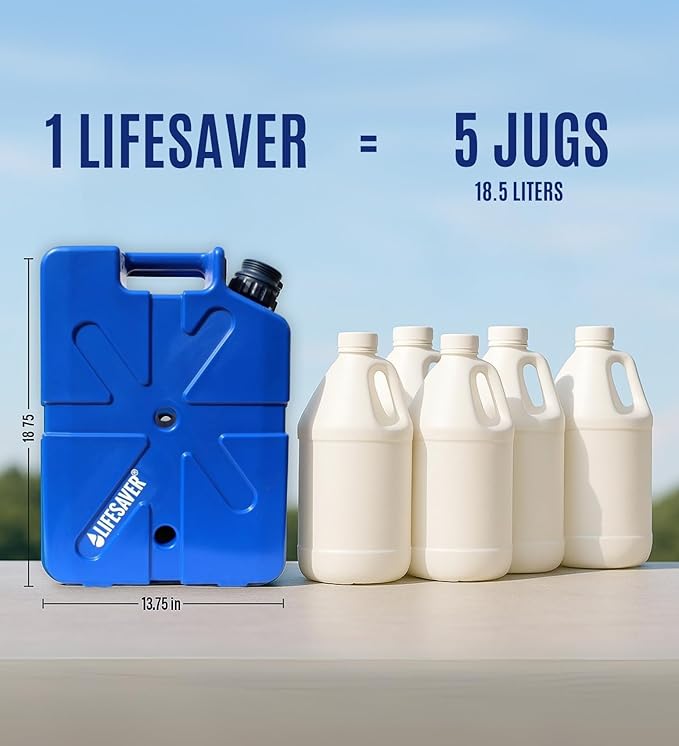 Lifesaver Jerrycan Water Purifier - Military Spec, Heavy Duty Water Purifier for Overlanding, Camping, Hiking, Emergency Preparedness and Survival Kit