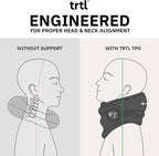 trtl Pillow - Scientifically Proven, Super Soft Neck Support Travel Pillow for Airplanes - Lightweight and Machine Washable - Ergonomic Design for Traveling on Flights, Cars, and Trains - Black
