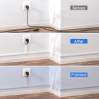 Yecaye Cord Hider, 125In Cord Covers for Wall Mounted TV, White Cable Management Kit, Wire Hiders and Concealer for 3 Cords on Wall, W0.98in H0.51in, White