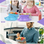 Bento Boxes for Adults - 1100 ML Bento Lunch Box Container For Kids With Spoon & Fork - Durable Perfect Size for On-the-Go Meal, BPA-Free and Food-Safe Materials(Grey)