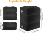 Maliton Inflatable Foot Rest Pillow, Airplane Travel Bed for Toddler, Car Seat Foot Rest for Kids, Adjustable Height Leg Rest Pillow for Airplane, Home, Office(Black, 2 Pack)