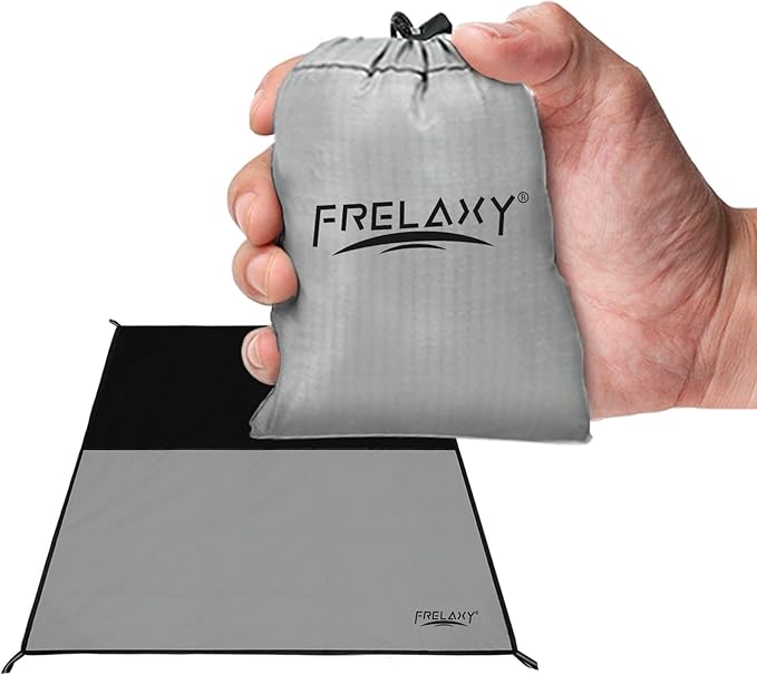 Frelaxy Pocket Picnic Blanket, Waterproof Sandproof Beach Mat, Compact Camping Tarp for Festivals, Hiking, Travel, Outdoor Recreation