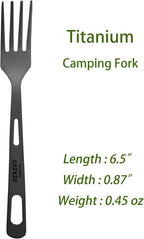 Titanium Spork and Spoon, 6.8" Camping Spork and Soup Spoon, Ultra-Light Eco-Friendly Travel Cutlery Set