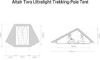 Altair Two Ultralight Backpacking Tent, 2 Person Trekking Pole Backpacking Tent, Waterproof, Compact, 3 Season, Double Wall Shelter for Backpacking, Camping, Thru Hiking, Trekking