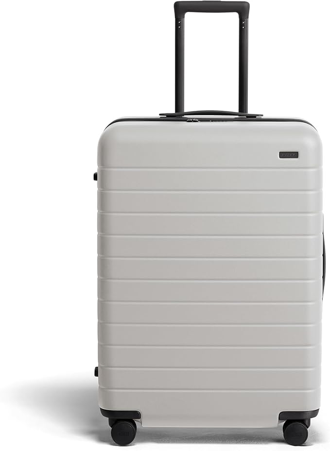 Away Medium Checked Luggage, Lightweight Hard Shell Suitcase with Spinner Wheels, Durable Rolling Luggage, TSA Lock, 26 Inch, Cloud Gray