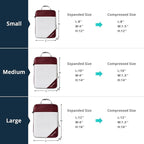 3 Set Compression Packing Cubes for Travel - Compressible, Lightweight, and Space-Saving Packing Cubes, Travel Essentials for Women, Wine