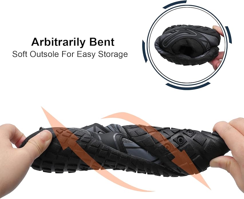 L-RUN Barefoot Water Shoes Women Mens Aqua Sock Athletic Hiking Water Sports Shoes for Swim Beach Pool Sand Diving Walking