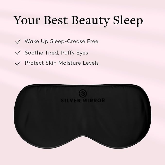 Sleep Mask, 100% Silk, Pure Mulberry Silk, Light Blocking Eye Mask with Elastic Strap for Sleep & Travel, Ultra Soft Eye Cover, No Pressure, Reduce Puffy Eyes, Machine Washable