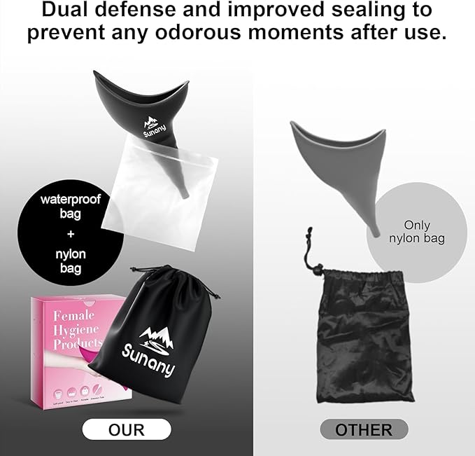 Female Urination Device, Reusable Female Urinal Silicone Women Pee Funnel Allows Women to Pee Standing Up, The Perfect Companion for Camping,Outdoor,Travel（Fuchsia）