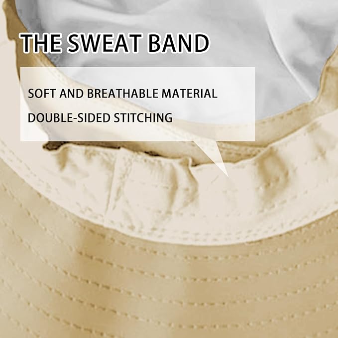 Sun Hats for Men Women Fishing Hat UPF 50+ Breathable Wide Brim Bucket Hats Summer UV Protection Safari Hat with Neck Flap