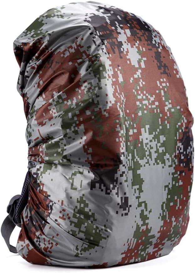 Silfrae Waterproof Rucksack Cover Backpack Rain Cover 30L-100L for Travel Climbing Hiking (Digital Camo, 50L-60L)