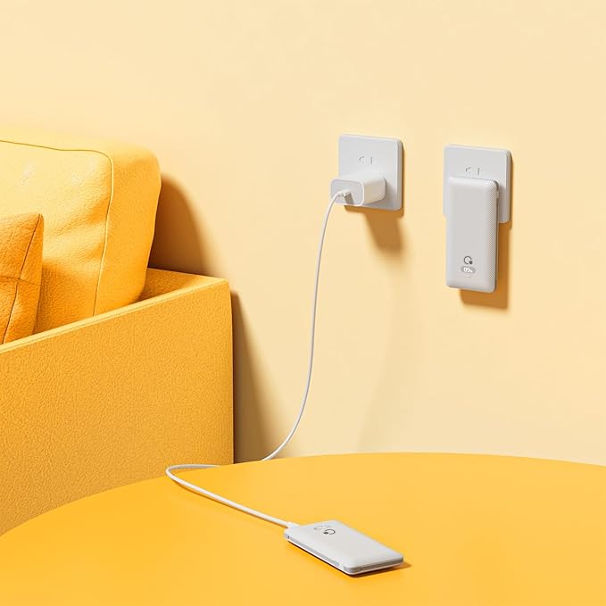 Brand Q 10000mAh Portable Charger with Built-in Cables and AC Wall Plug, USB C Fast Charging Power Bank with 3 Cords,5 Output External Battery Pack Compatible with iPhone,Tablet and All Smart Phones