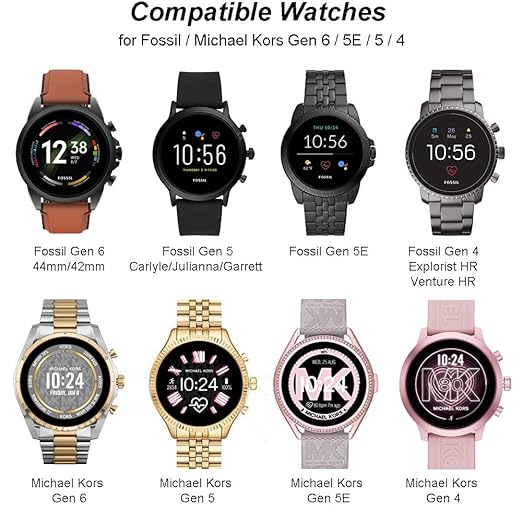 Charger for Fossil Gen 6 / Gen 5 / Gen 4 / Sport, for Michael Kors Gen 6 / Gen 5E / Gen 5 / Gen 4 Smartwatch Magnetic Charging Cable (1, Black)