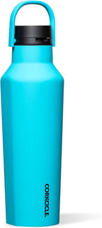 Corkcicle Sport Canteen - Keeps Drinks Cold 25 Hours - Stainless Steel Water Bottle - Triple-Insulated - Spill-Proof - Summer Drinkware Gift - Keeps Drinks Ice Cold - 20 oz - Capri Blue