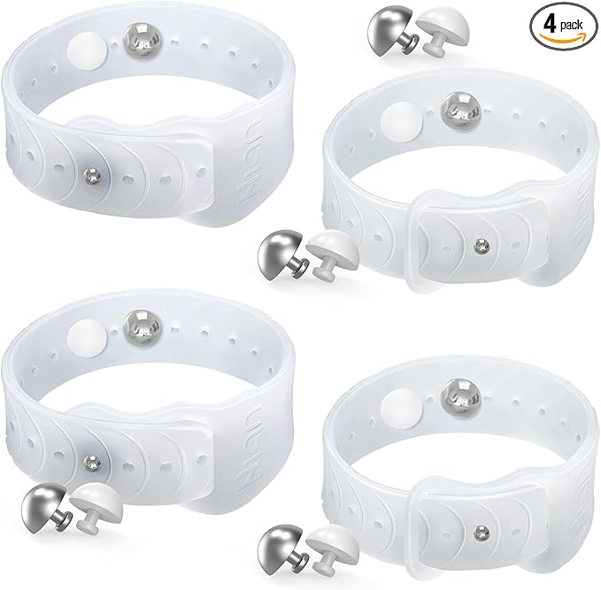 Hion Motion Sickness Bracelets Sea Sickness Wristbands for Motion Sickness/Morning Sickness/Pregnancy Nausea Anti Nausea Wristband Acupressure Nausea Bands Motion Sickness Bands（2Pairs Transparent）