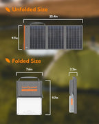 Portable Solar Charger 99.9 Wh Battery Bank Equipped with 24W Foldable Solar Panels and 600 Lumen Adjustable LED Camping Light, 65W PD USB-C, 22W QC3.0 USB A Output for Outdoor