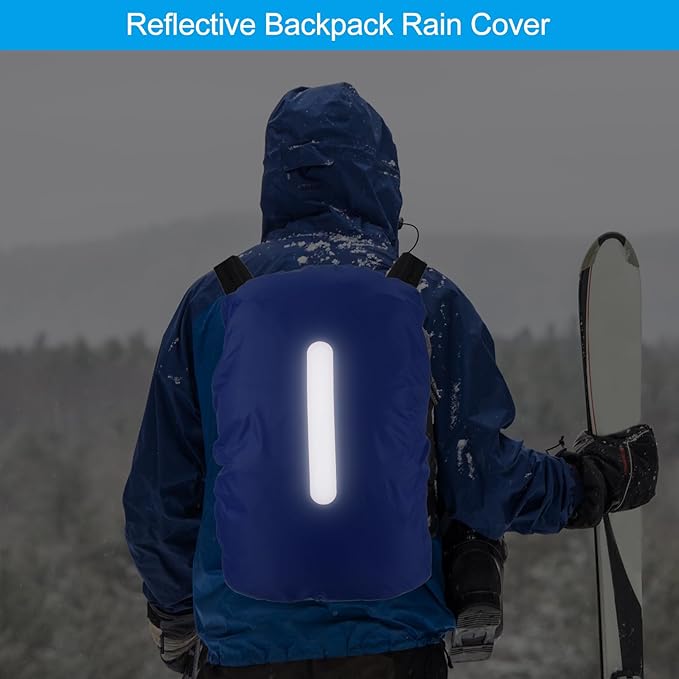 PATIKIL Waterproof Backpack Rain Cover, Non-Slip Backpack Cover with Vertical Reflective Strap Stay Dry for Hiking, Camping, Hunting
