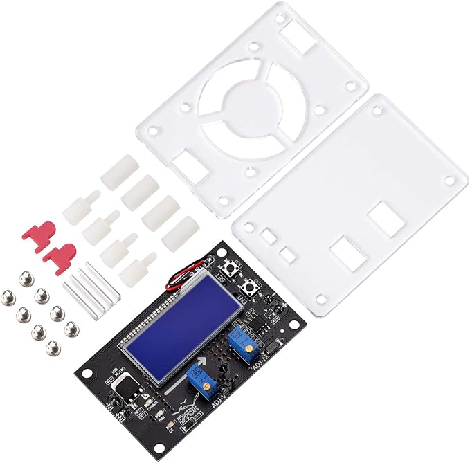 DROK Voltage Boost Converter, DC 6-30V 5V Step Up to DC 7-32V 12V 24V 5A Adjustable Volt Regulator, LCD Power Supply Module Voltage Current Amp Display Transformer Circuit Board with Case