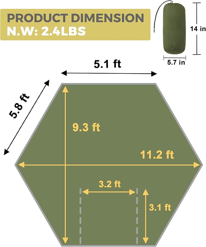 ADVOKAIR Camping Hammock with Mosquito Net and Rain Fly, Up to 500lbs, Ultralight and Portable Nylon Travel Hanging Hammock with Tree Straps, Perfect for Outside, Backpacking, Hiking and Backyard