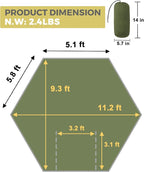 ADVOKAIR Camping Hammock with Mosquito Net and Rain Fly, Up to 500lbs, Ultralight and Portable Nylon Travel Hanging Hammock with Tree Straps, Perfect for Outside, Backpacking, Hiking and Backyard