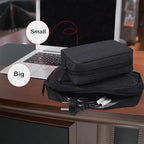 CAAORDKSO Electronics Organizer Travel Case, Cord Organizer Travel Cable Organizer Bag Waterproof Portable Accessories Case for Cable, Cord, Charger, Phone, Power Bank, Earphone (Small-Black)