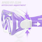 Kids Swim Goggles Snorkel Diving Mask for Boys Girls Ages 5-15, Two-Color Anti-Fog Swimming Goggles with Nose Cover