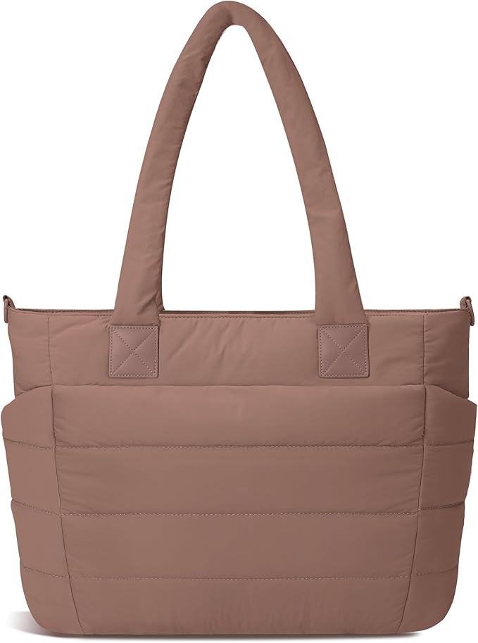 Tote Bag for Women Puffer Work Tote Handbag Large Quilted Nurse Bag with Zipper for Travel
