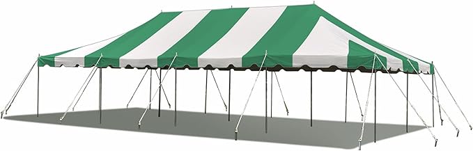 Party Tents Direct 20'x40' Weekender Canopy Pole Tent - Easy Up Canopy Tent with 160 Person Capacity - Outdoor Canopies for Parties, Weddings, & Events (Green/White Top)