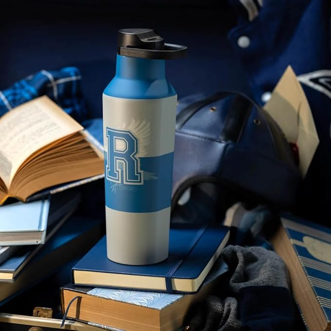 Corkcicle Harry Potter Sport Canteen - Insulated Stainless Steel Water Bottle - Compact & Travel-Friendly - Durable - BPA Free - Non-Slip Silicone Base - Easy Grip - 20 oz - Ravenclaw