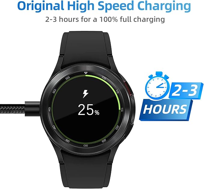 USB C Charger Compatible with Samsung Galaxy Watch 7/6/6 Classic/5/5 Pro/4/4 Classic/3/Active 2, Upgrade Nylon Galaxy Watch Charger Cable