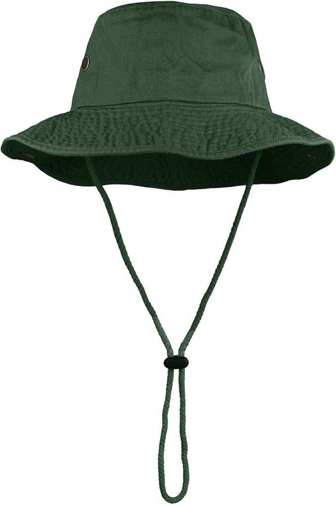 Wide Brim Hiking Fishing Safari Boonie Bucket Hats 100% Cotton UV Sun Protection for Men Women Outdoor Activities