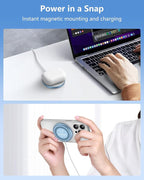 NANAMI Magnetic Wireless Charger Pad with 20W PD Adapter,for MagSafe iPhone 17/16/15/14/13/12 Series & AirPods 3/2/Pro/Pro 2,Non-Slip Base & Strong Magnetic Alignment for Desk and Office Use(Blue)