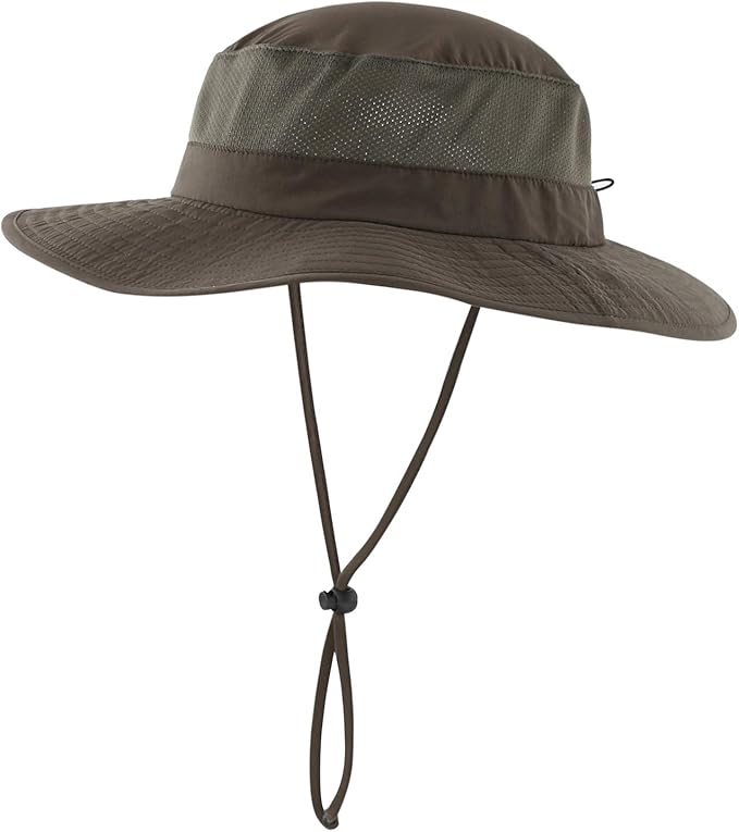 Home Prefer Outdoor UPF50+ Mesh Sun Hat Wide Brim Fishing Hat with Neck Flap Sun Hat for Men Women