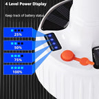 Solar Lamp Camping LED Tent Lights Remote Control 4000mah 5 Mode USB Rechargeable Portable Waterproof Lantern Blub Hanging Hook for Indoor Home Outdoor Emergency Courtyard Power Outage 2 Pack