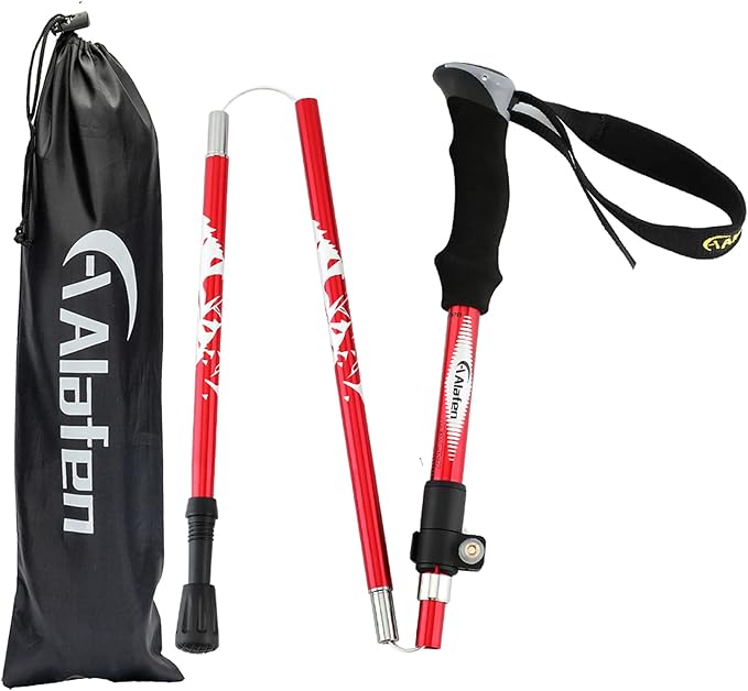 Aluminum Collapsible Ultralight Travel Trekking Hiking Pole for Men and Women (Fits 5'3" - 6'2")