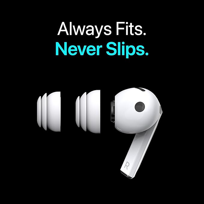 Premium Multi-Flange Eartips for Galaxy Buds3 Pro (White, Large) – Always Fits, Never Slips