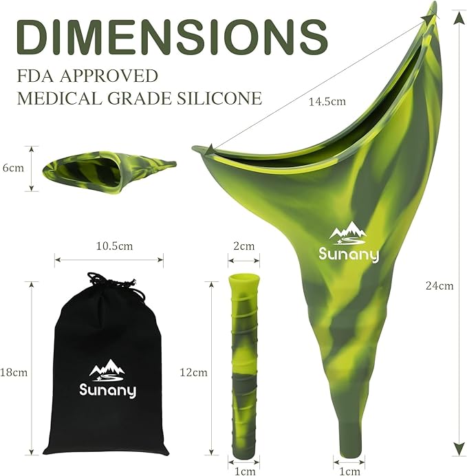 Female Urination Device, Reusable Female Urinal Silicone Women Pee Funnel Allows Women to Pee Standing Up, The Perfect Companion for Camping,Outdoor,Travel（Fuchsia）