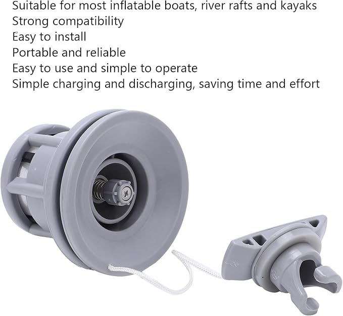 PVC Air Gas Valve Replacement, Lightweight Marine Kayak Exhaust Valve, Easy to Inflate and Deflate Boat Air Valve for Most Inflatable Boats, River Rafts and Kayaks