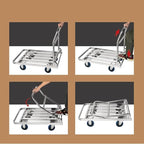 Heavy-Duty Foldable Dolly Trolley - Stainless Steel Flatbed Cart for Easy Transport of Luggage, Supplies, and Equipment 50 * 70