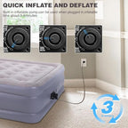 UPWELL Inflatable Air Mattress Twin with Built in Pump Comfort Blow up Bed Waterproof Fast&Easy Set up Dura Beam Strong Support Mattress for Home Guests & Camping Navy Blue