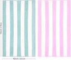 CLOWOOD Plush Oversized Beach Towel - Cotton 40 x 70 Inch Large Thick Pink Striped Cabana Pool Swimming Towel