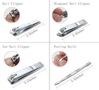 Manicure Set Professional Nail Clippers Kit Pedicure Care Tools- Stainless Steel Grooming Kit 12Pcs for Travel or Home (Rose Gold)