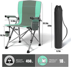 Oversized Camping Chair for Adults Heavy Duty,Heavy Duty Lawn Chair with Side Pockets，Outdoor Camping, Fishing, Beach,Hiking Foldable Camping Chair