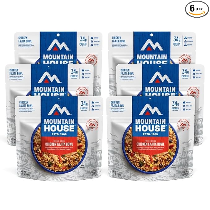 Mountain House Chicken Fajita Bowl Freeze Dried Backpacking & Camping Food 6-Pack Gluten-Free