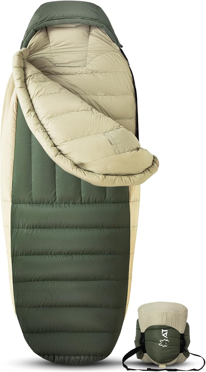 ATEPA Down Sleeping Bag, 700FP Mummy Cold Weather Ultralight 3 Season Compact Packable Waterproof Sleeping Bag with Stuff Sack for Backpacking Camping Hiking Traveling